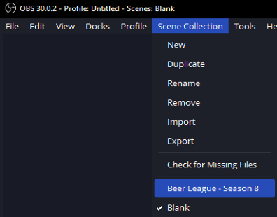 OBS Scene Select Panel